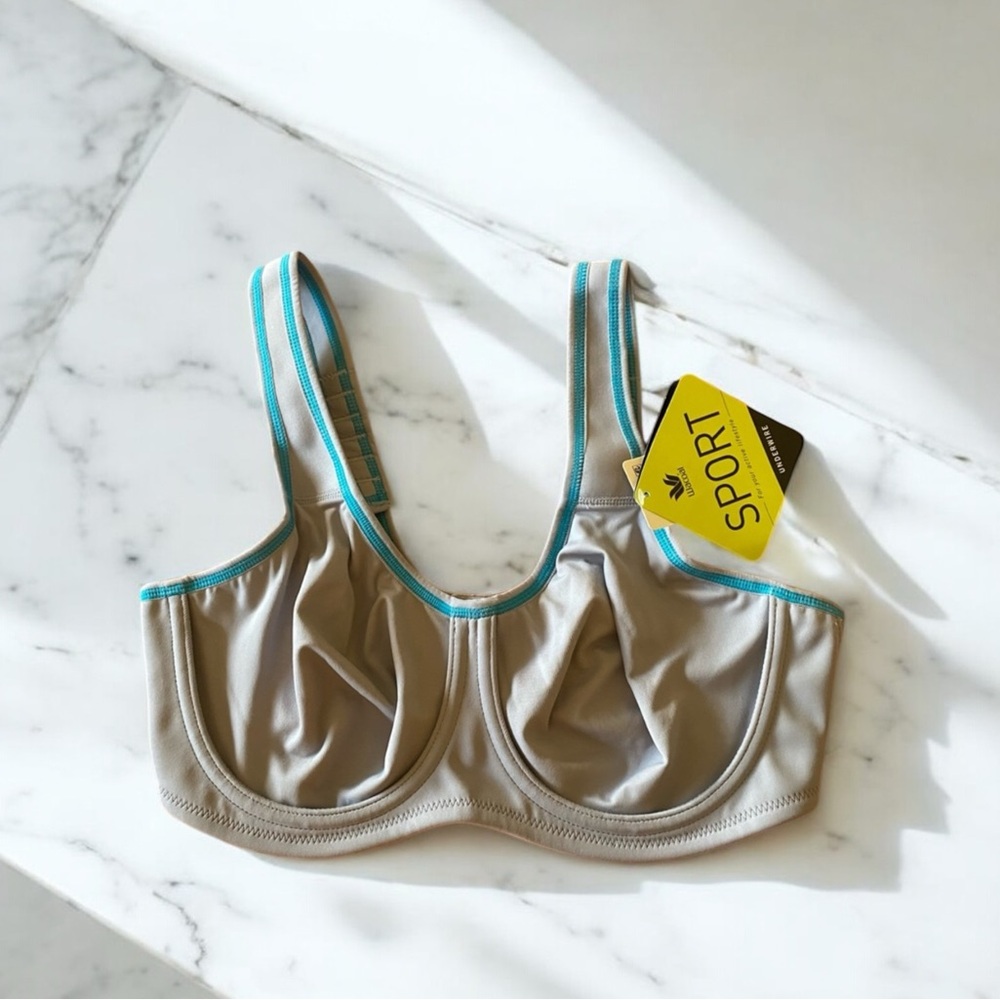 NWT Wacoal Gray and Teal Sports Bra  size 36C - Picture 7 of 7